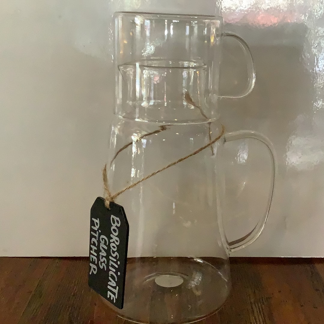 Glass Pitcher with Mug